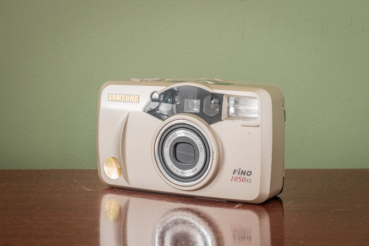 Gorgeous Samsung Fino 1050XL 35mm Point and Shoot Film Camera - Gold Edition