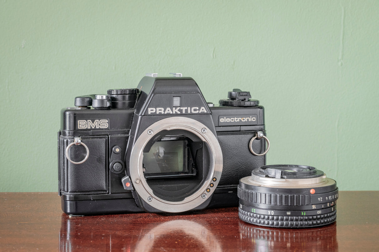 Praktica BMS 35mm Film Camera + Pentacon 50mm F1.8 Lens