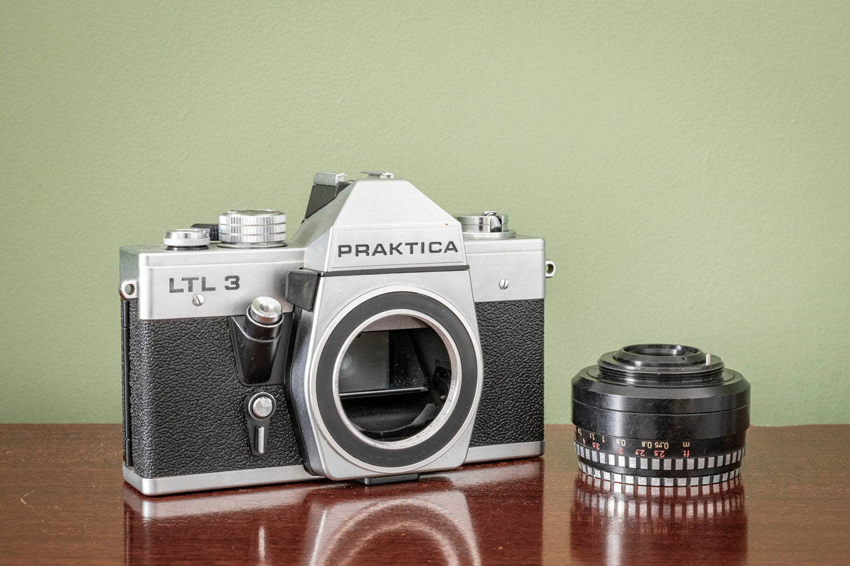 Immaculate 1970's Praktica LTL 3 35mm SLR Film Camera + Meyer-Optik Gorltz 50mm F2.8 Lens