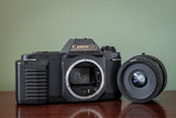 Canon T50 35mm SLR Film Camera with Tamron 28mm F2.5 Lens