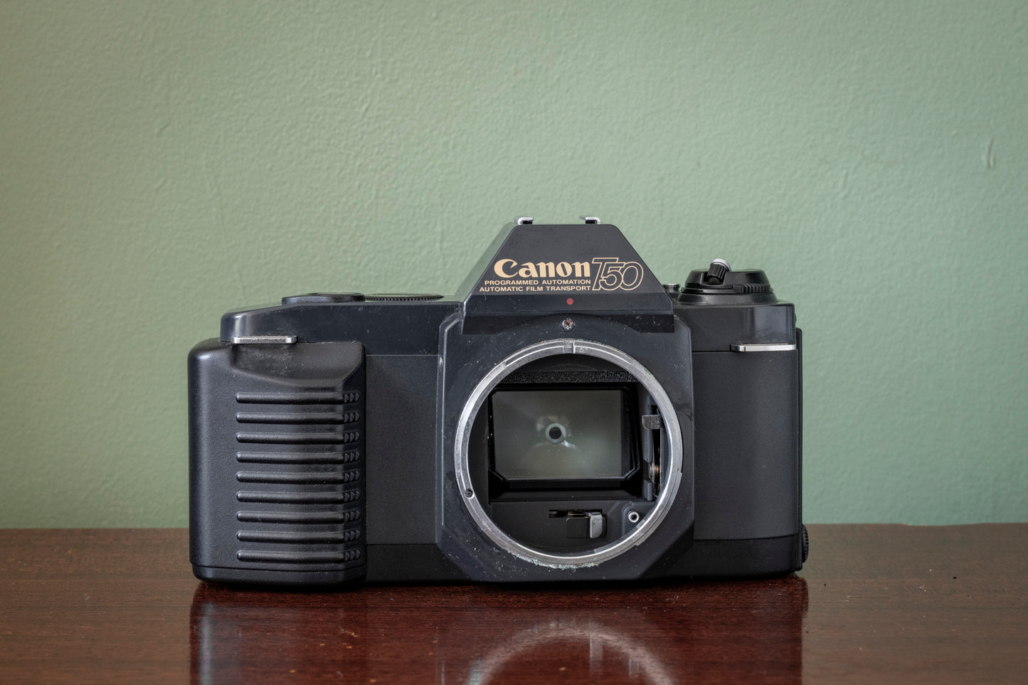 Canon T50 35mm SLR Film Camera with Tamron 28mm F2.5 Lens