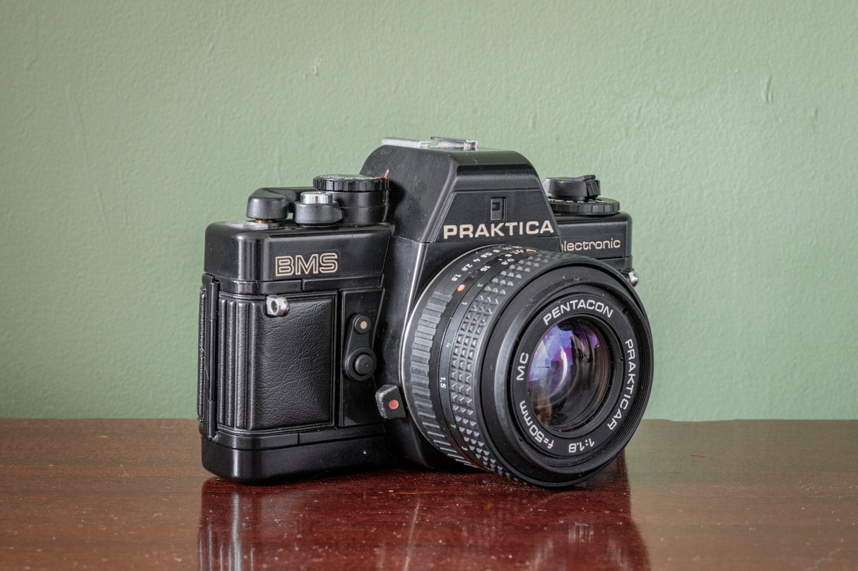 Stunning BOXED Praktica BMS 35mm SLR Film Camera + 3 Lenses