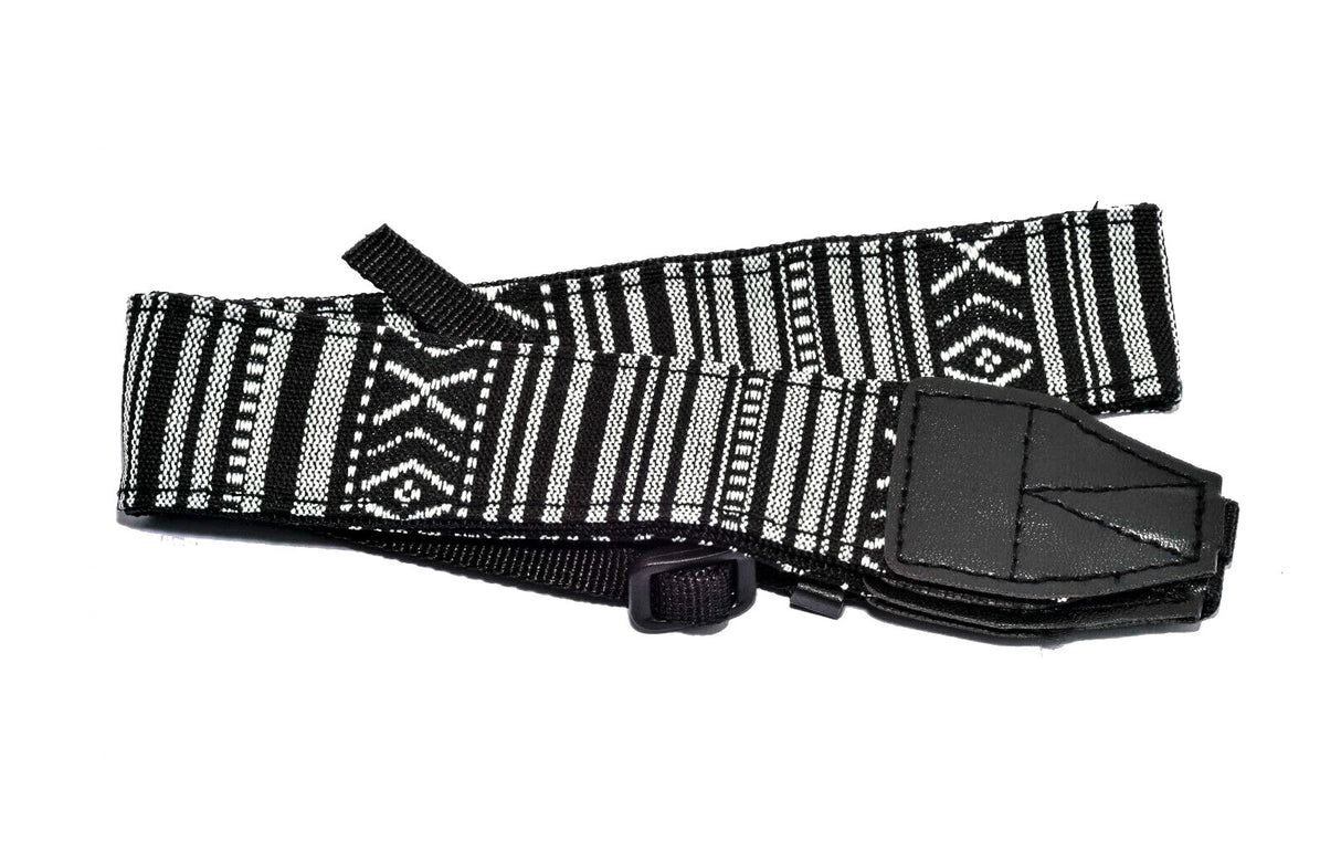 Retro Black and White Striped Camera Strap