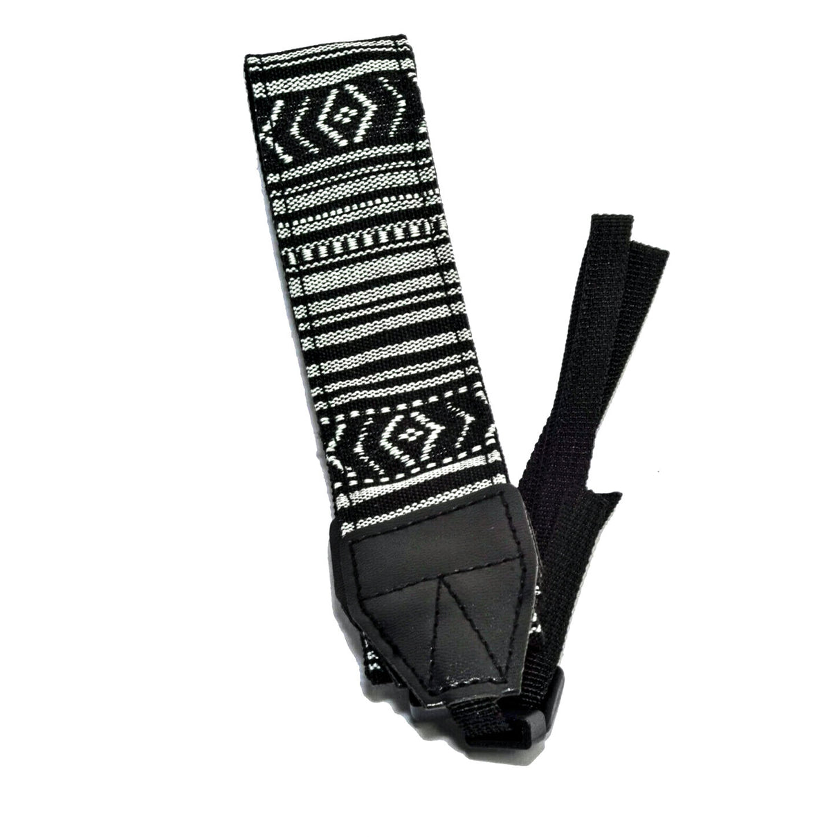 Retro Black and White Striped Camera Strap